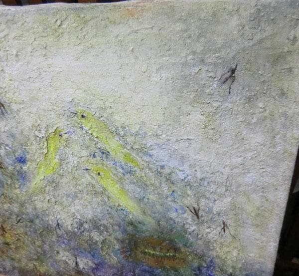 真作保証  藤本俊子　野原にて　◆　油絵　F6-5　北海道