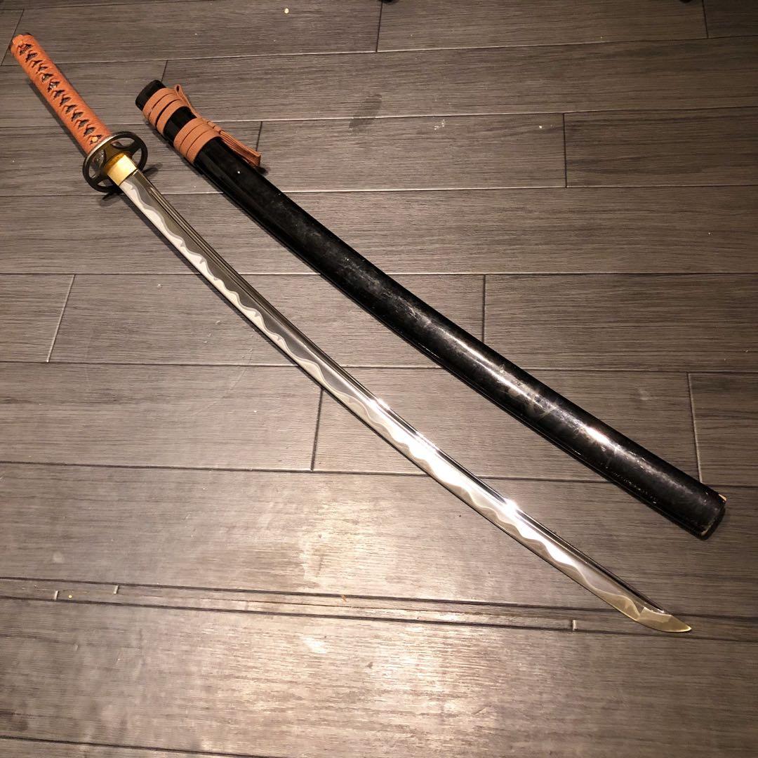 高級模造刀　高級居合刀　優波紋　亜合金刀身　名刀　居合刀　朱拵え