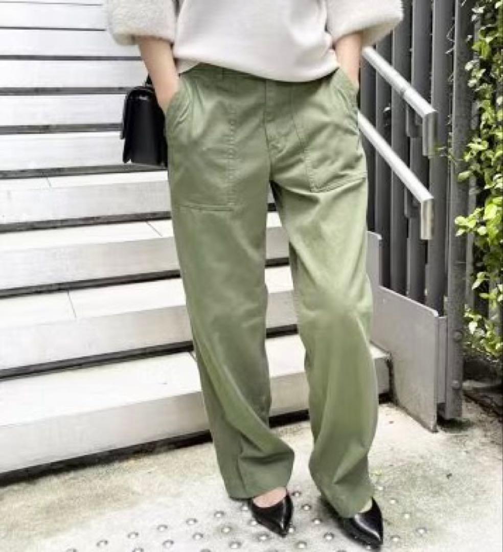 美品 完売 スピックアンドスパン ルーズベイカーパンツ カーキ サイズ40