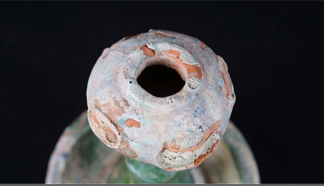 中国古玩 清朝時代 緑釉銀化 古陶 燭台 古代陶磁器 古美術 漢 李朝 高麗