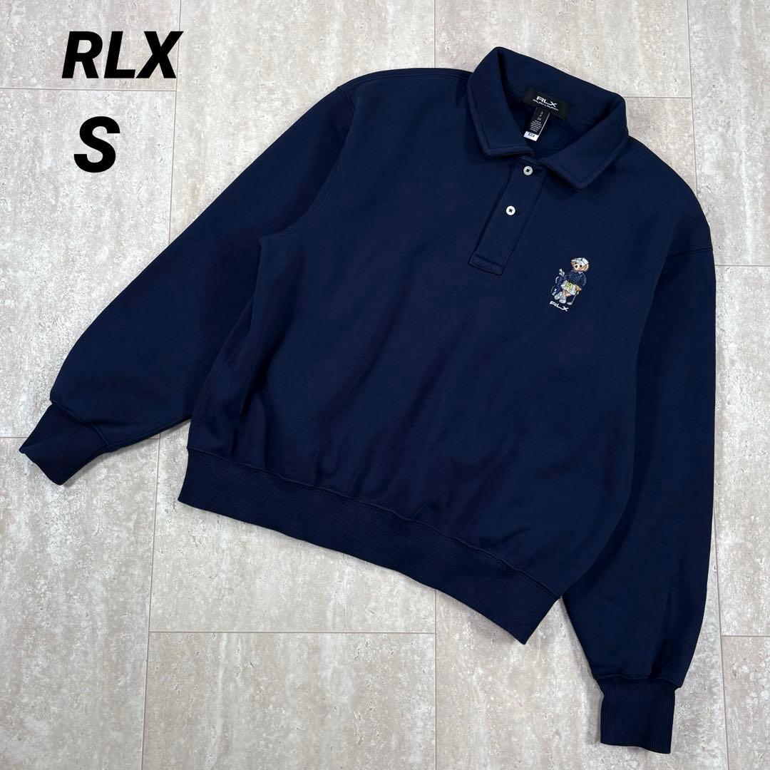 RLX アールエルエックス　ポロベア　スウェット トレーナー 裏起毛　ネイビー