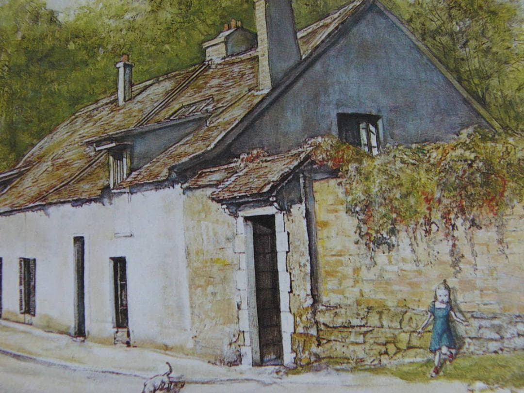 藤田嗣治、「Chevreuse」、希少画集の額装画、人気作品