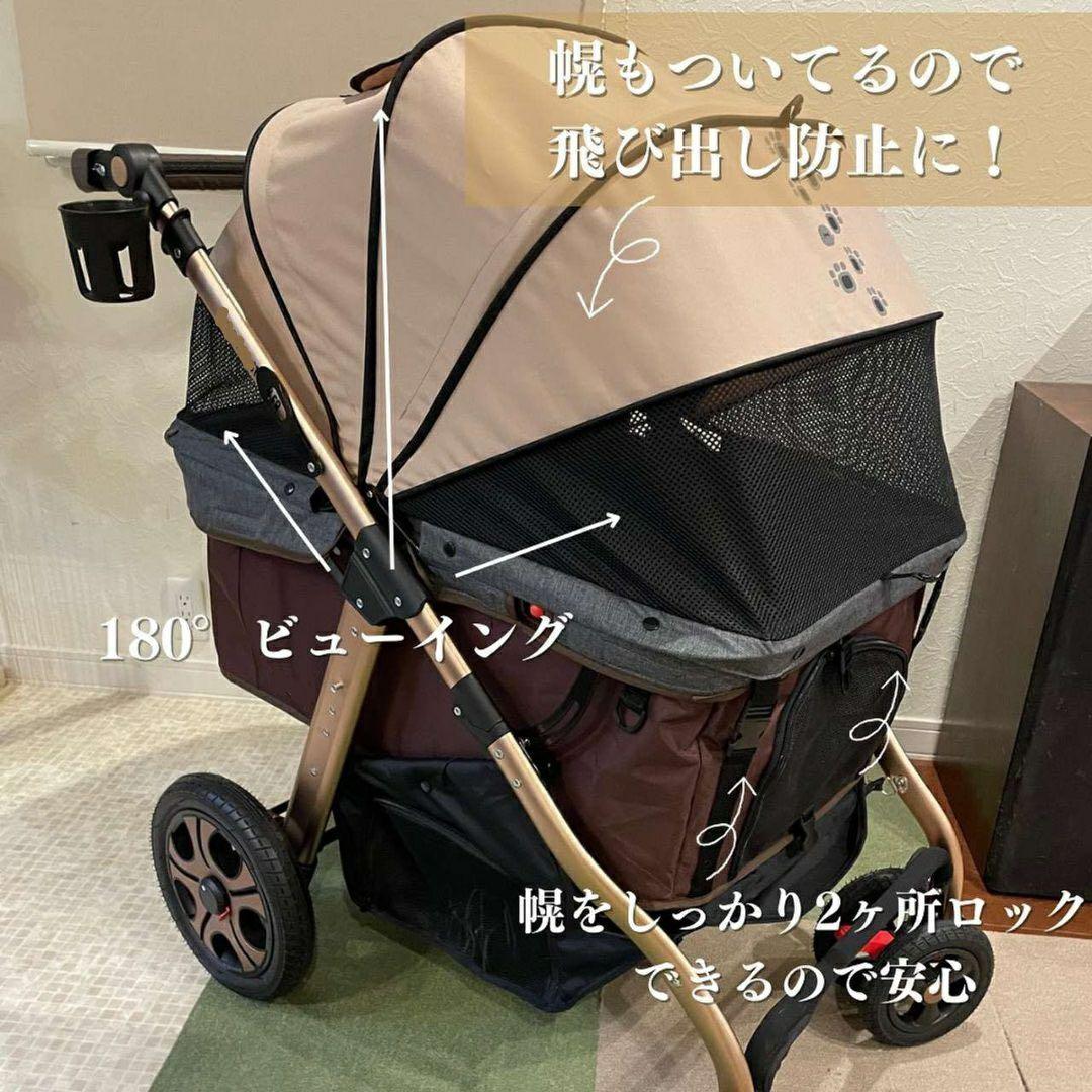 犬用ペットカート 黒 アルミフレーム
