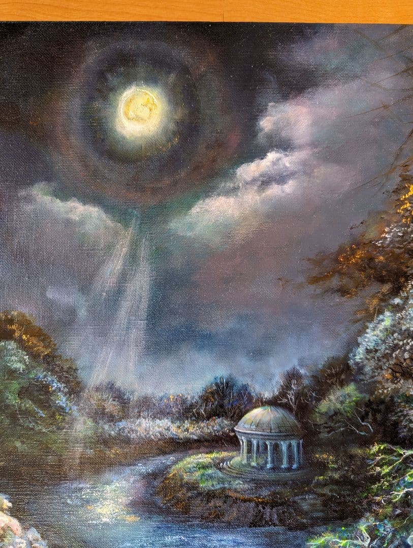 風景画　painterTMK　天使　バラ　画家本人出品　ロココ絵画　ロココ風景画