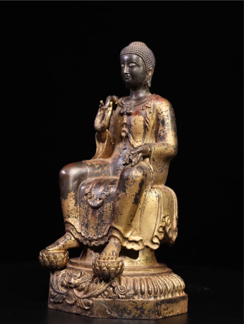 純銅　仏像「釈迦牟尼仏」