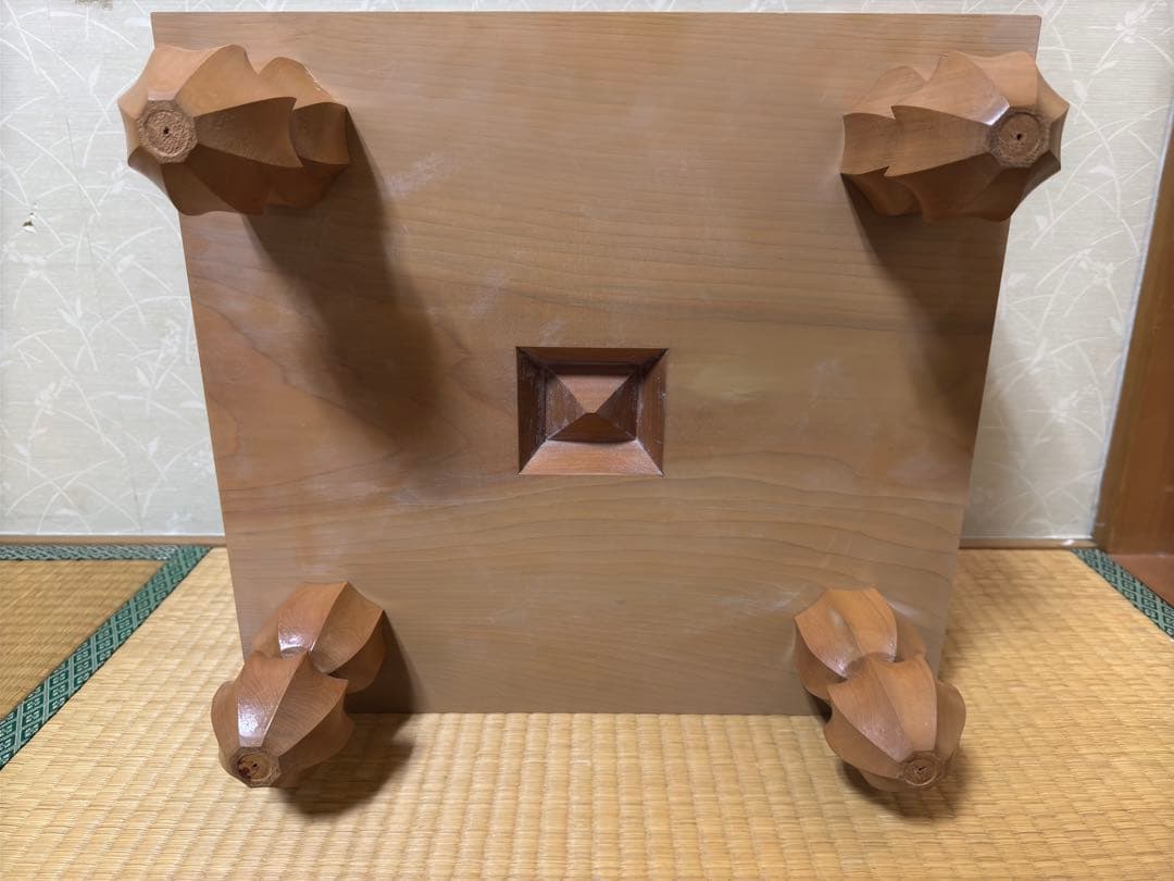 高級囲碁　 囲碁盤 碁石 蛤　木製 碁盤 脚付 高さ25cm 桂 碁笥　美栄