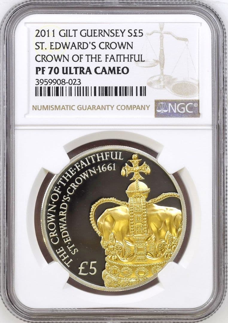 2011年 クラウンジュエル 5ポンド プルーフ銀貨 NGC PF70 UCAM
