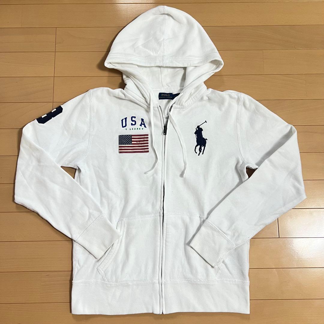 ✨️希少✨️POLO ラルフローレン y2k スウェット ジップパーカー ホワイト