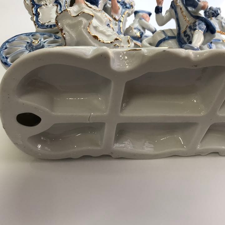 【希少】古代人形 陶磁器 4頭立馬車
