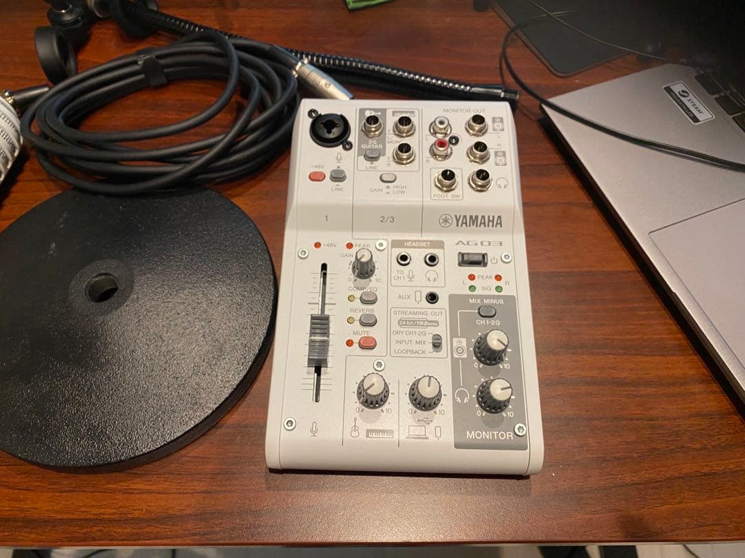 YAMAHA AG03MK2、YCM01マイク、ケーブル、マイクスタンドセット