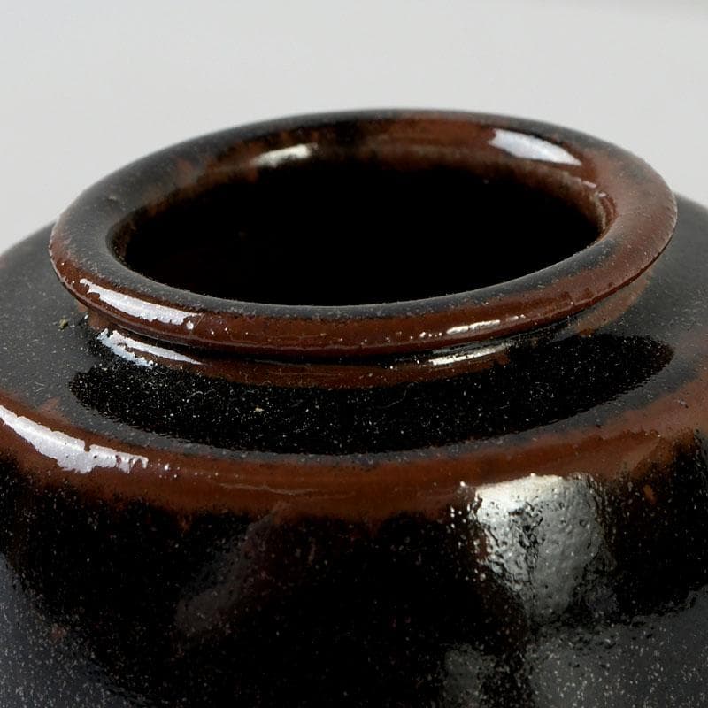 茶道具　松本鉄山作　大名物　鎗の鞘写　茶入　仕覆付　共箱　V　9598
