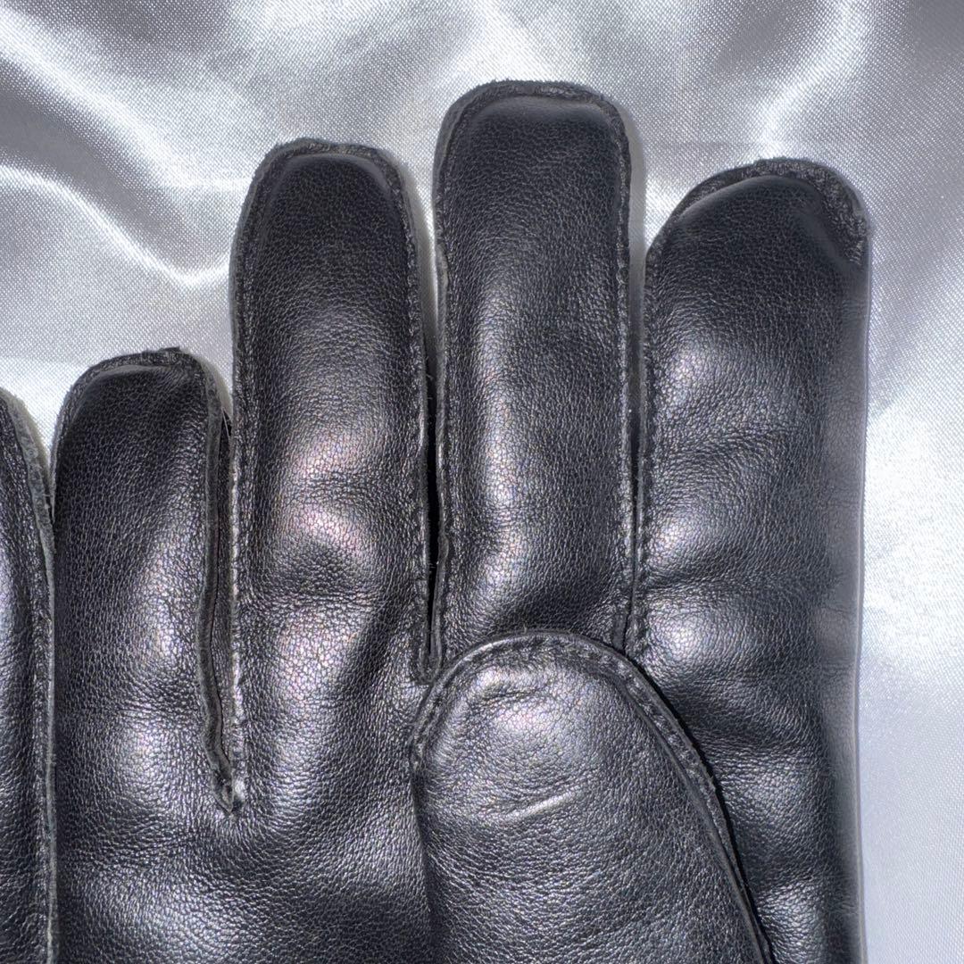 DENTS デンツ　 ラビットファー　レザーグローブ　手袋　ブラック