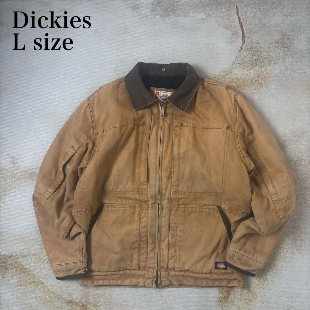 【古着】Dickies中綿ダックワークJKT茶Lフェード
