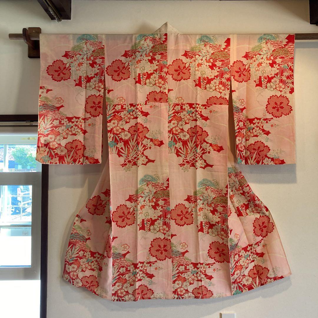 アンティーク　正絹　絽縮緬　襦袢　中振袖