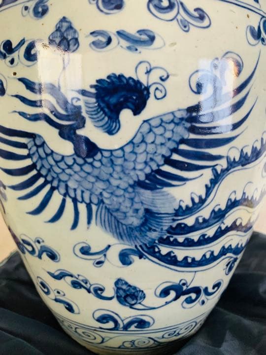 中国明時代染付(青花)大壺