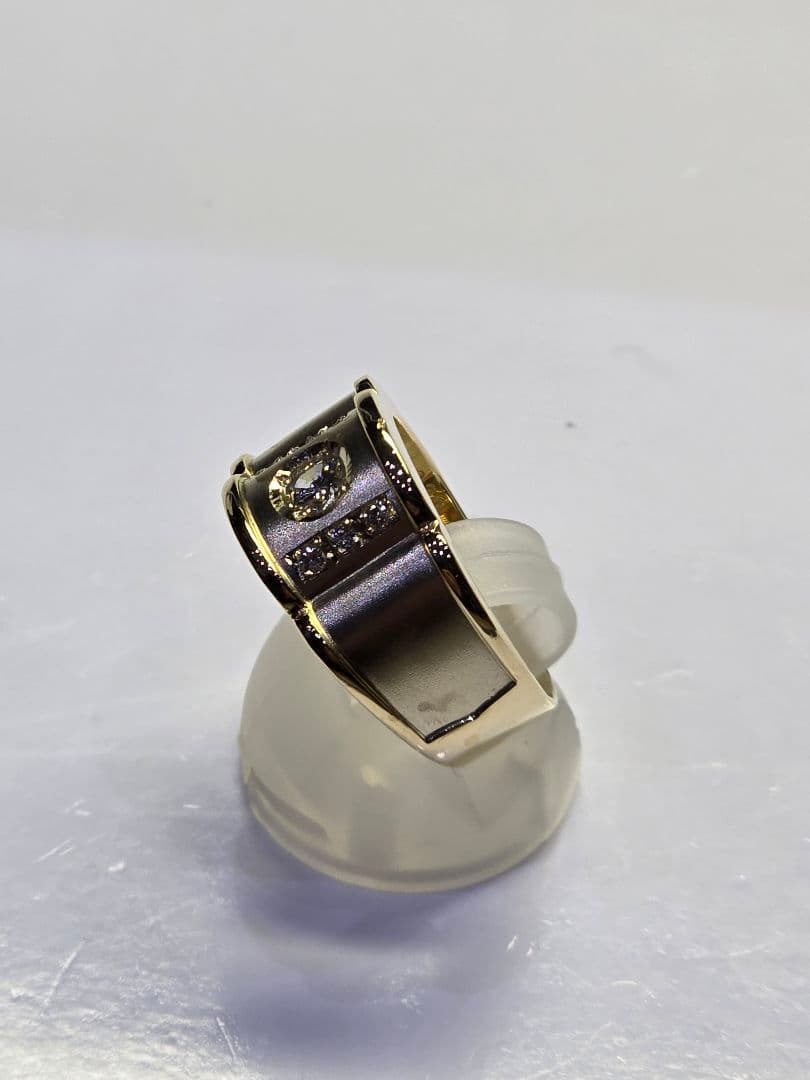 森稀少品 ダイヤ0.20/0.12 K18 7.8g 16号 リング