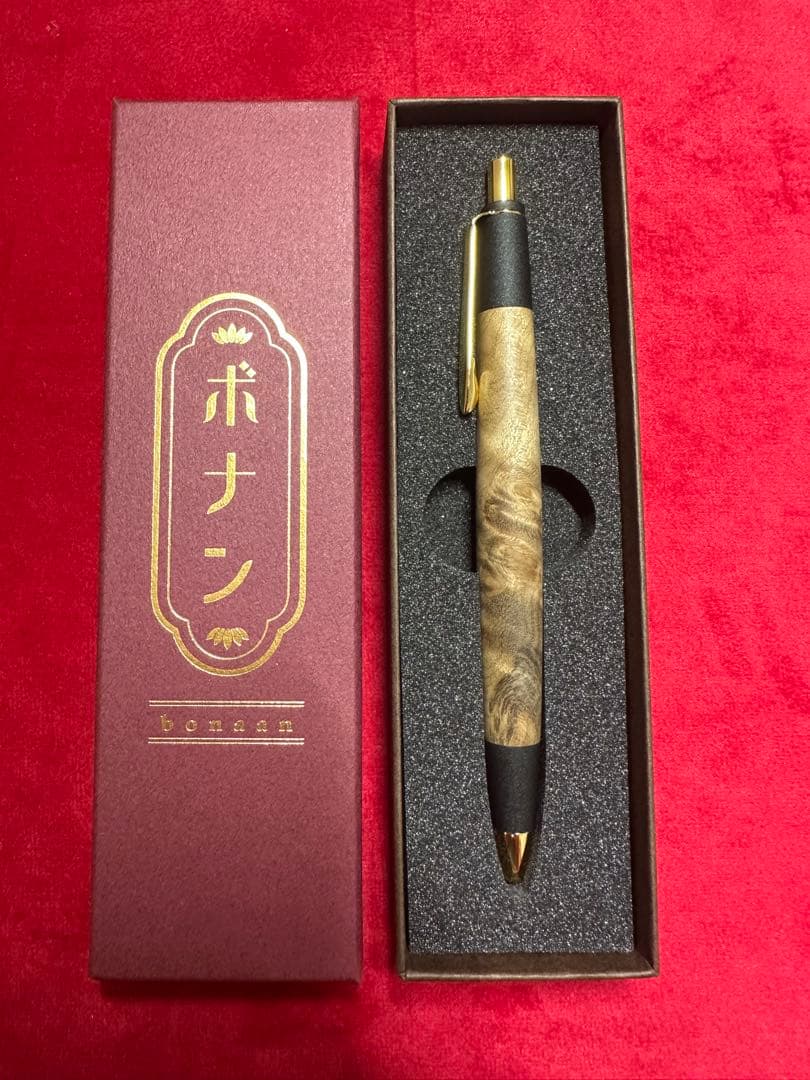 【上杢】ボナンペン マーブルウッド 真鍮金具 シャープペンシル 　野原工芸工房楔