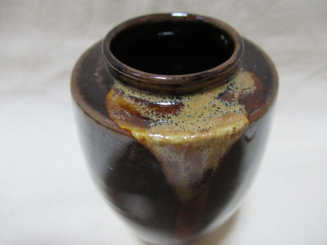 茶道具　膳所焼茶入　肩衝　共箱