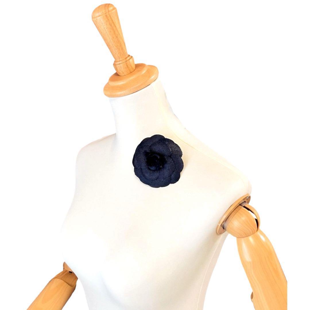 CHANEL シャネル コサージュ ネイビー カメリア