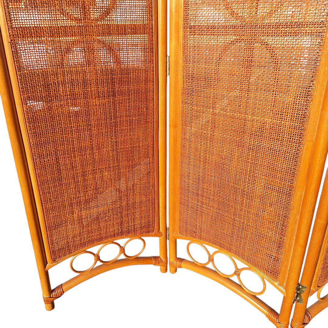 KOIZUMI ラタン衝立 4連 高さ150cm 廃盤 希少 小泉産業製