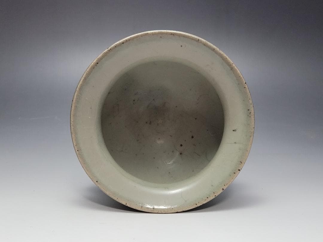 青磁 神獣装飾 香炉 元明時代 幅約11.9cm