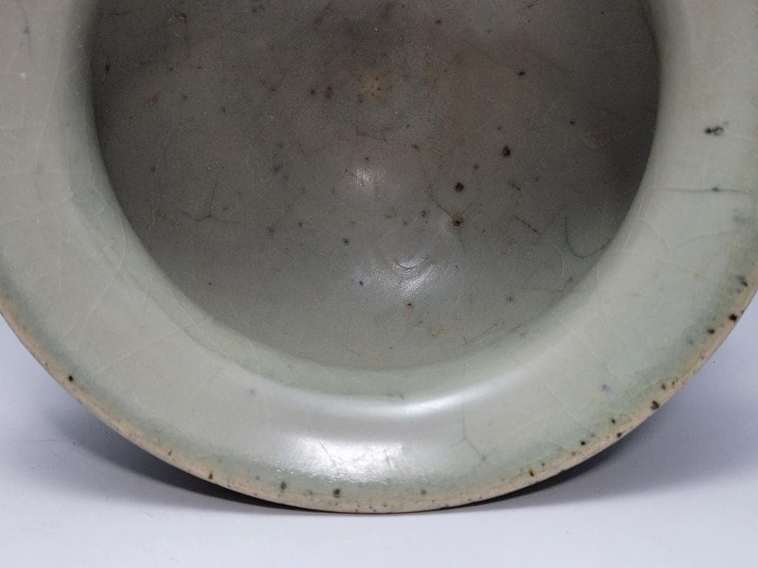 青磁 神獣装飾 香炉 元明時代 幅約11.9cm