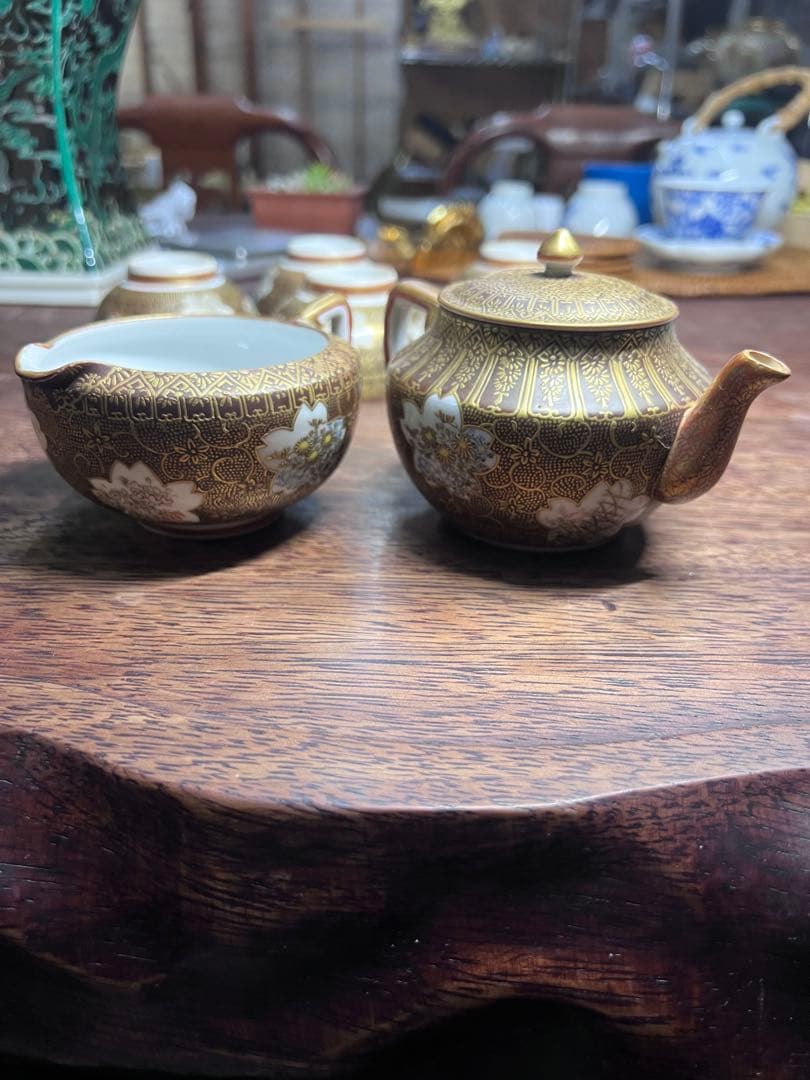 明治九谷焼茶器セット（急須・湯冷湯呑み5個）