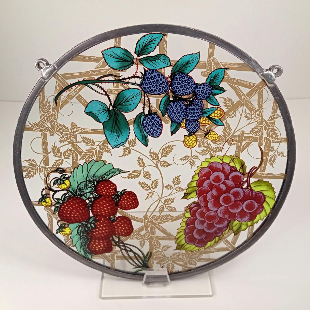 大判アメリカ ステンドグラス Berries＆Grapes グラスマスターズ社c