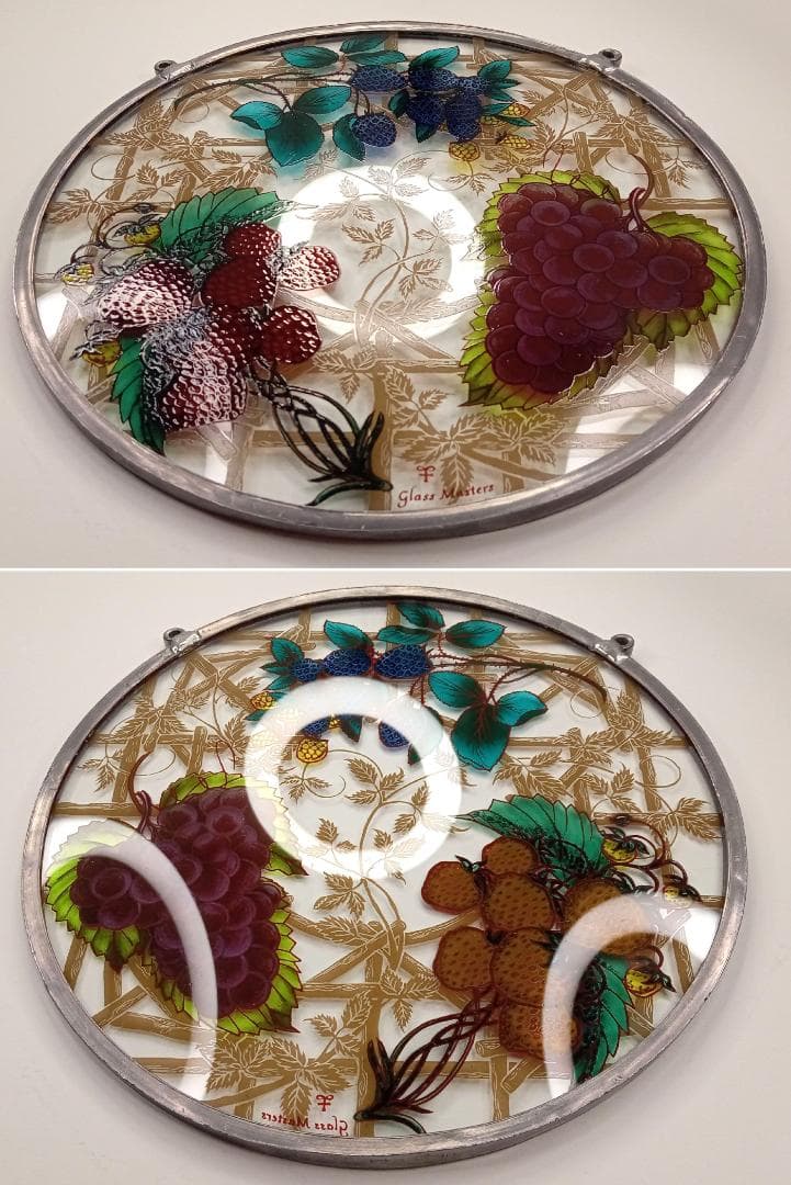 大判アメリカ ステンドグラス Berries＆Grapes グラスマスターズ社c