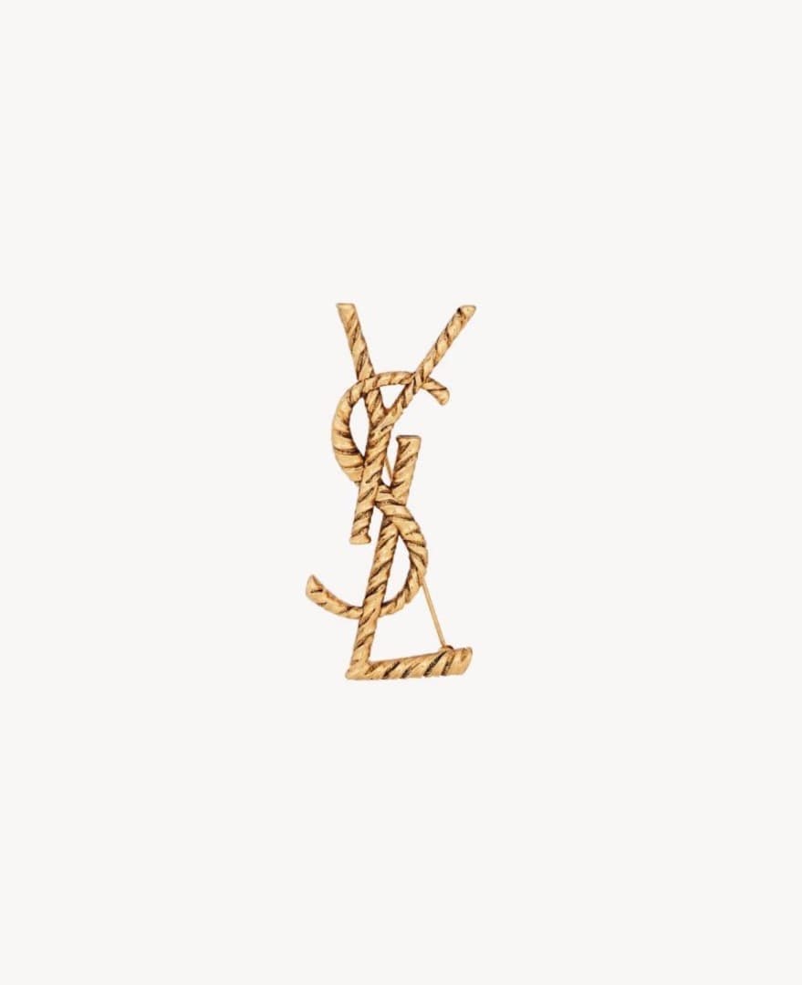 SAINT LAURENT ブローチ カサンドラ YSLブローチ（メタル）