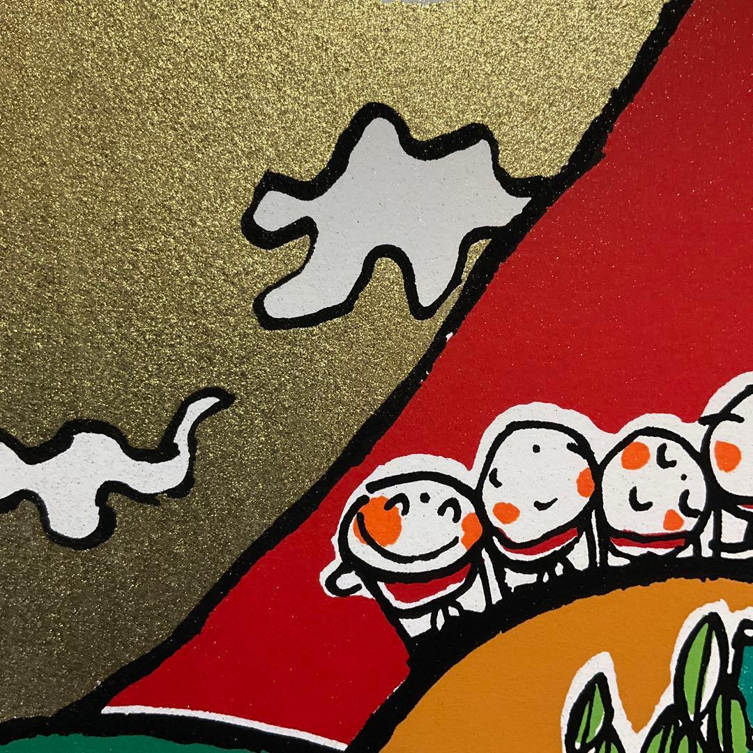 絵画・額縁・版画・安川眞慈・新品未使用・赤富士開運・美術品・インテリア・雑貨