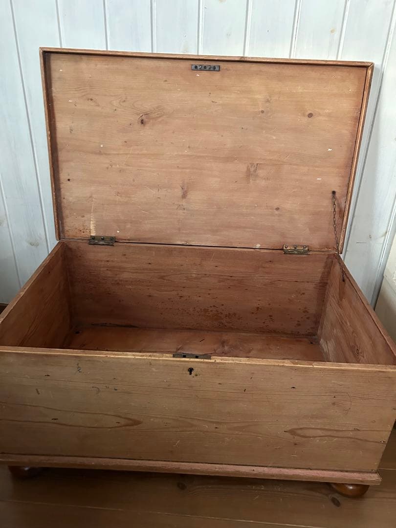 あーちゃん！アンティーク　オールドパイン　リネンボックス