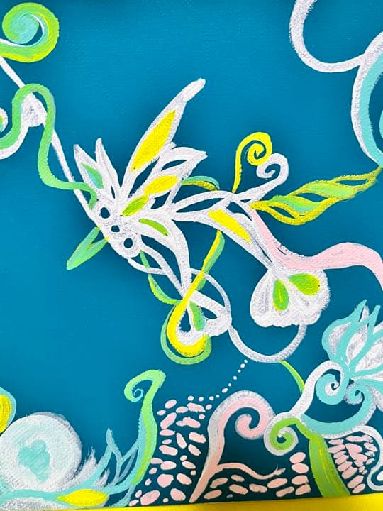 絵画　生き物　花　作品