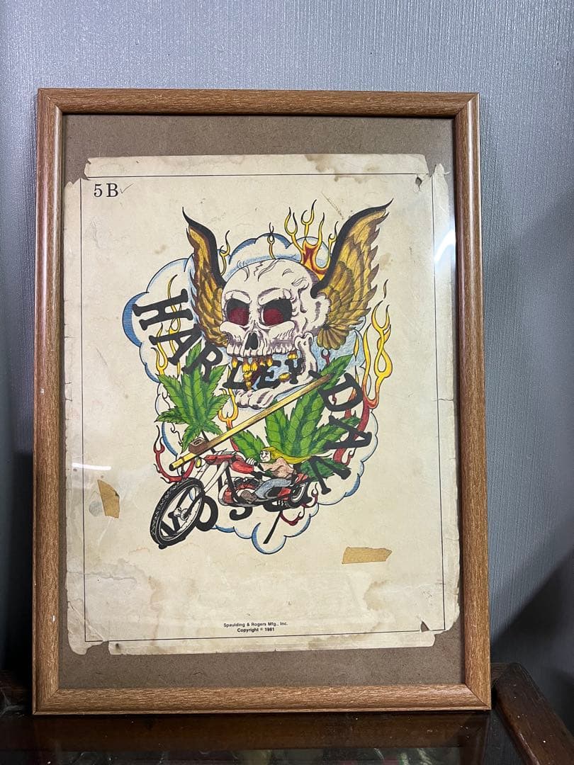 80s ビンテージ ハーレー tattoo フラッシュ タトゥー マリファナ