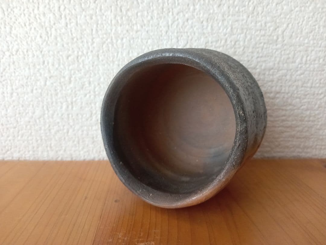 備前焼　中村真ぐいのみ　中村六郎　中村和樹 共箱（紐無し）共布　栞あり