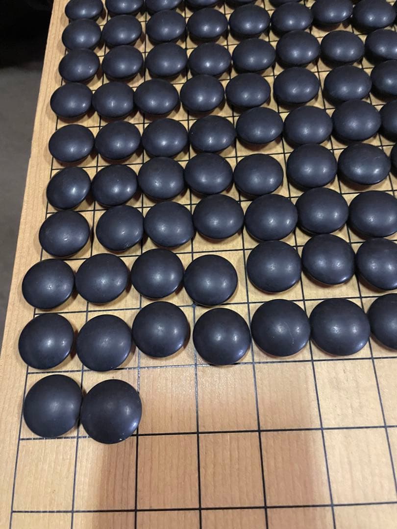 日向特製蛤碁石32号　那智黒石 栗碁笥 特大碁石 木箱付き