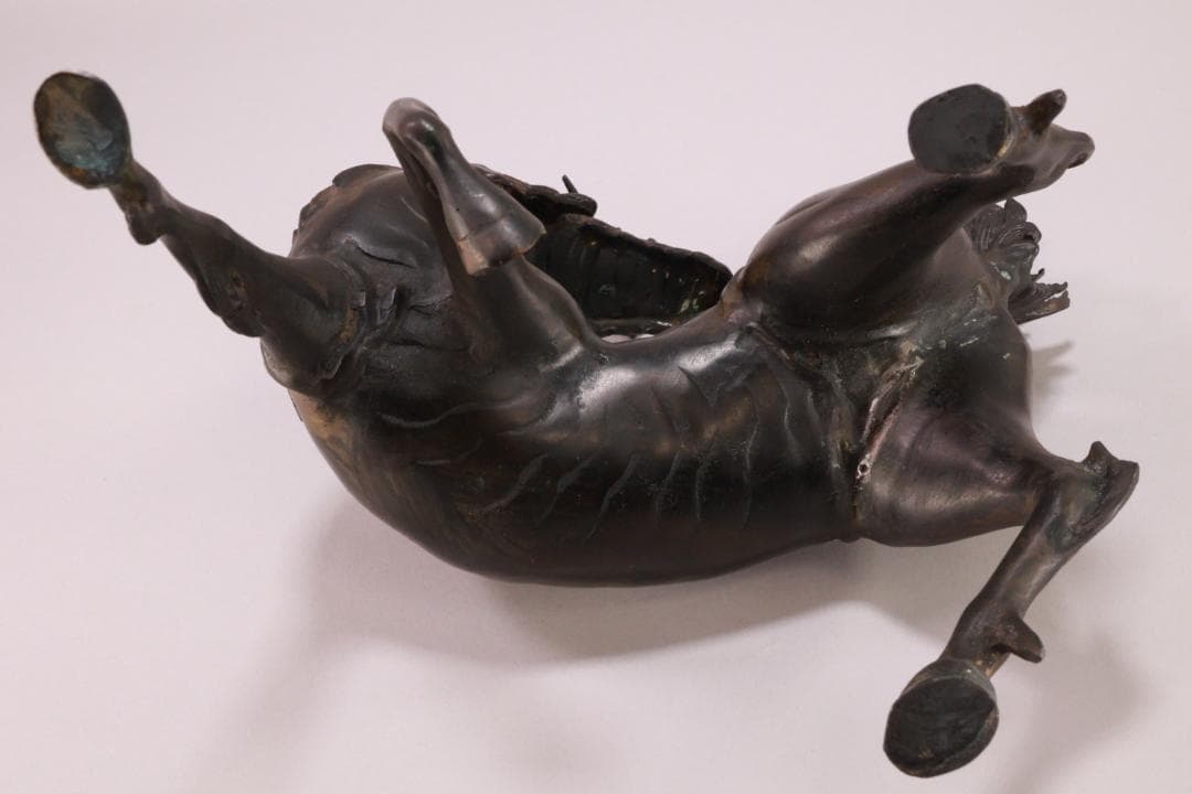 古美術品　時代　古銅　麒麟形香炉　高29.5㎝　神獣 置物 金属工芸 BJ164
