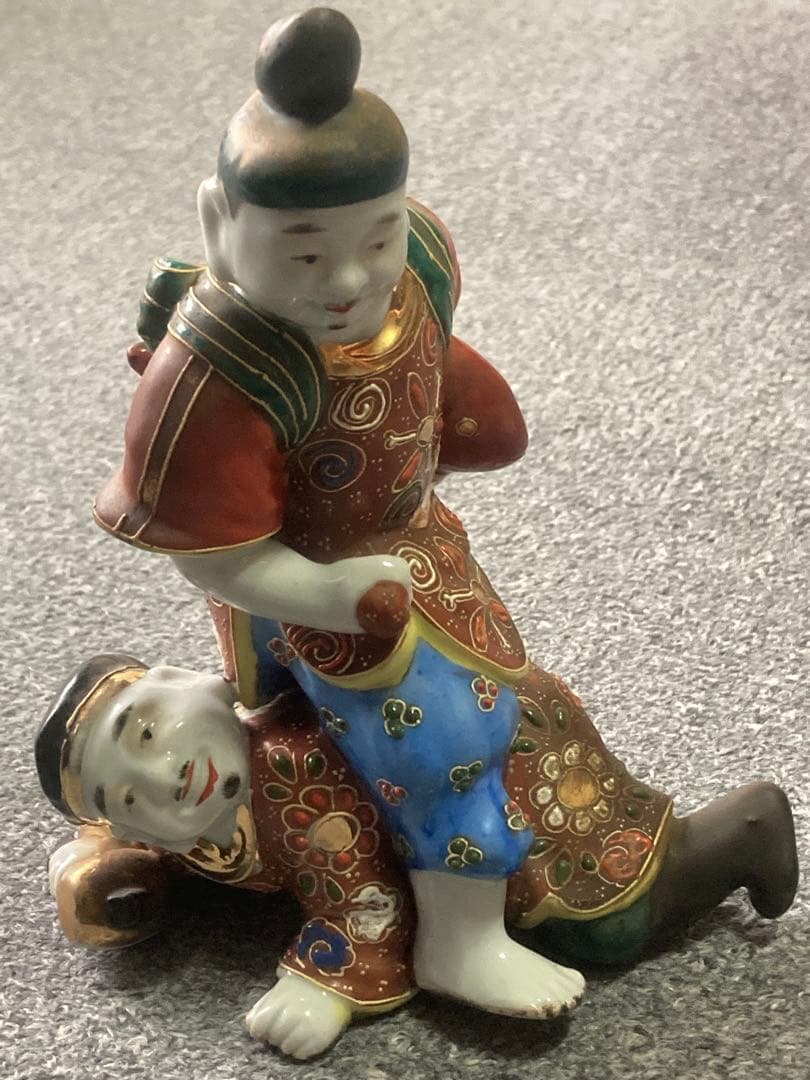 完全ジャンク品 九谷 えびす大黒 遊戯像