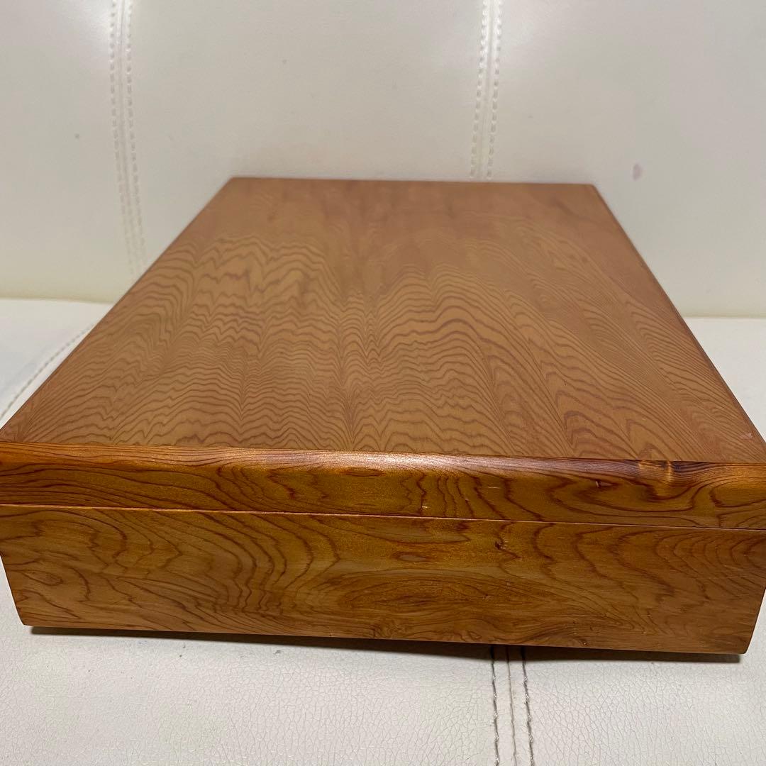 屋久杉工芸 書道具 硯箱 文箱 筆箱 木箱 千年の齢 二段