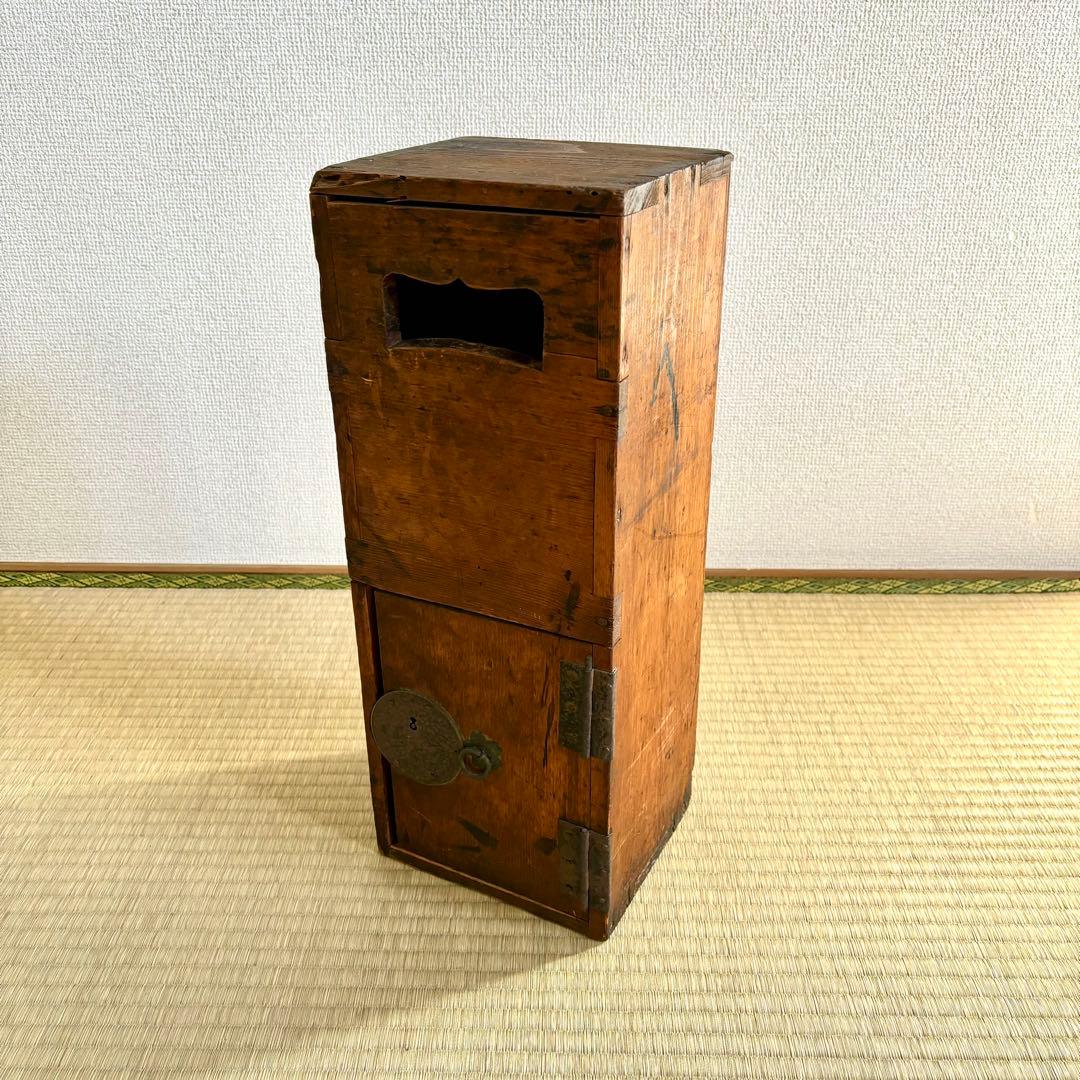 古い　葉書入れ　郵便入　小物入れ　小引き出し　明治　戦前　古民芸　古民具　古家具