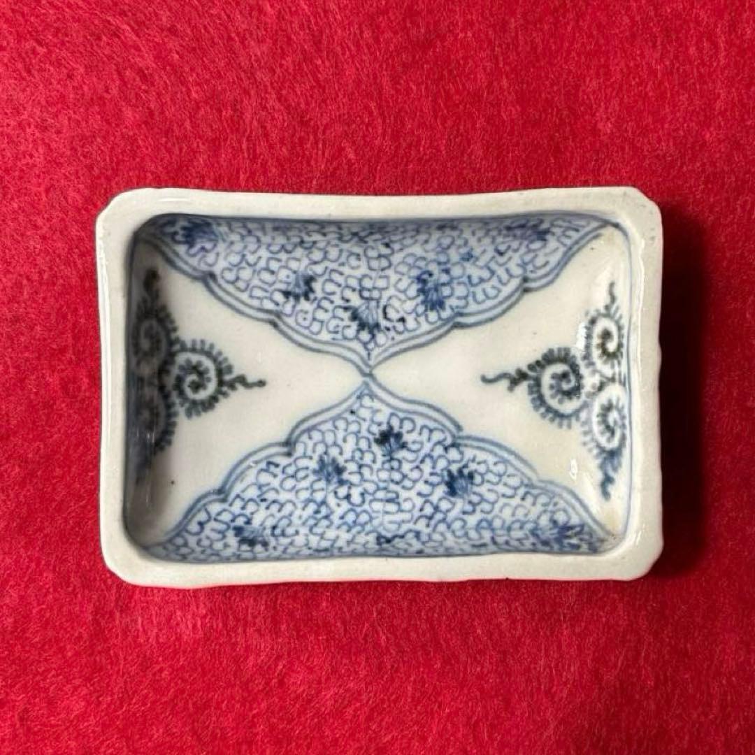 古伊万里　蛸唐草　微塵唐草　豆皿