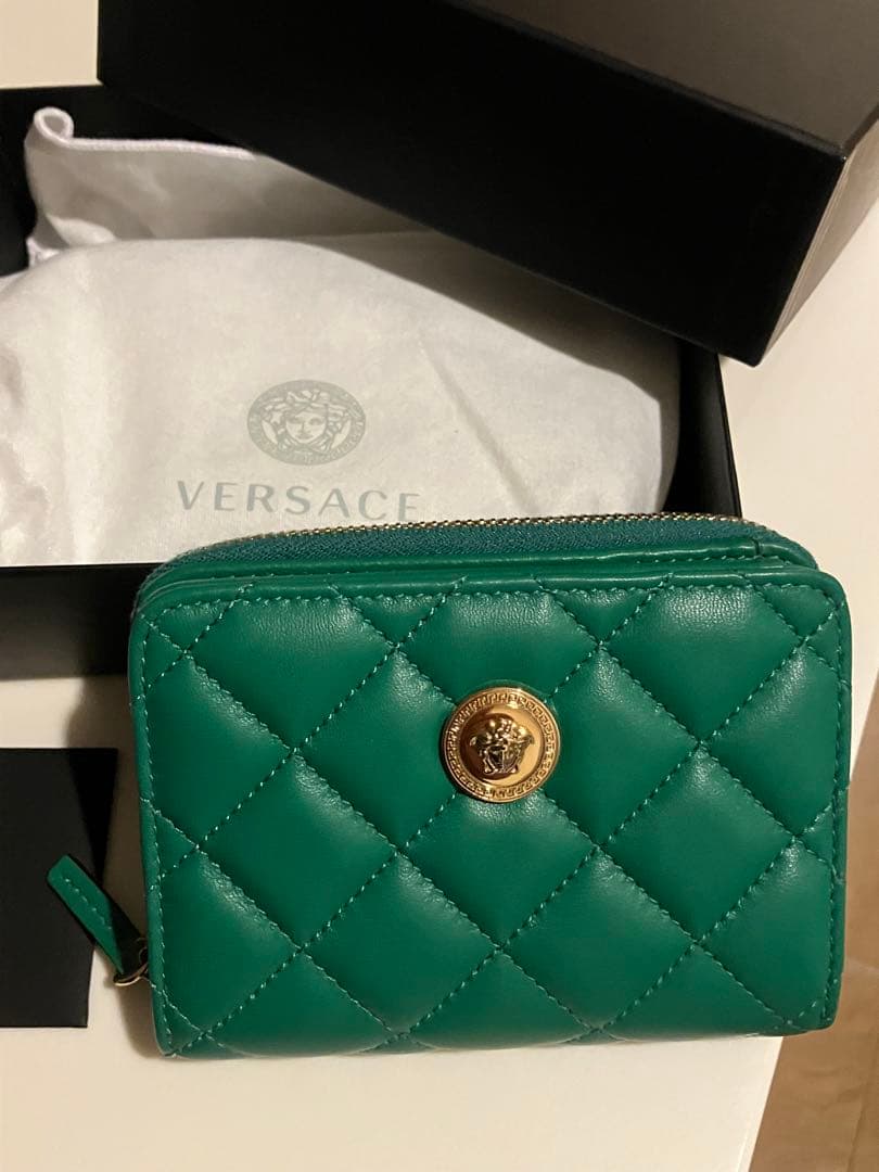 VERSACE グリーン 二つ折り財布グリーン