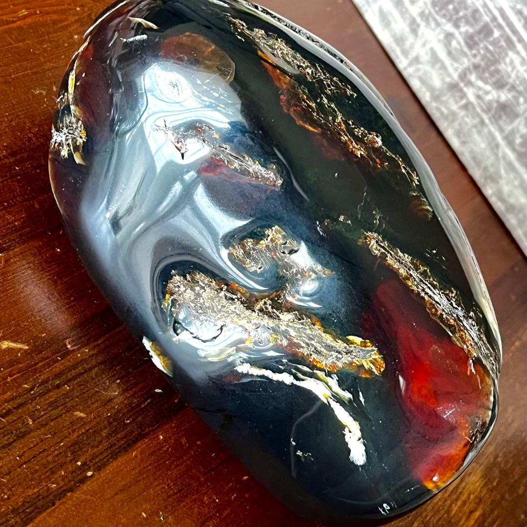 巨大 琥珀 原石 標本 688g アンバー チェリー ブルー タイガー 鑑賞石
