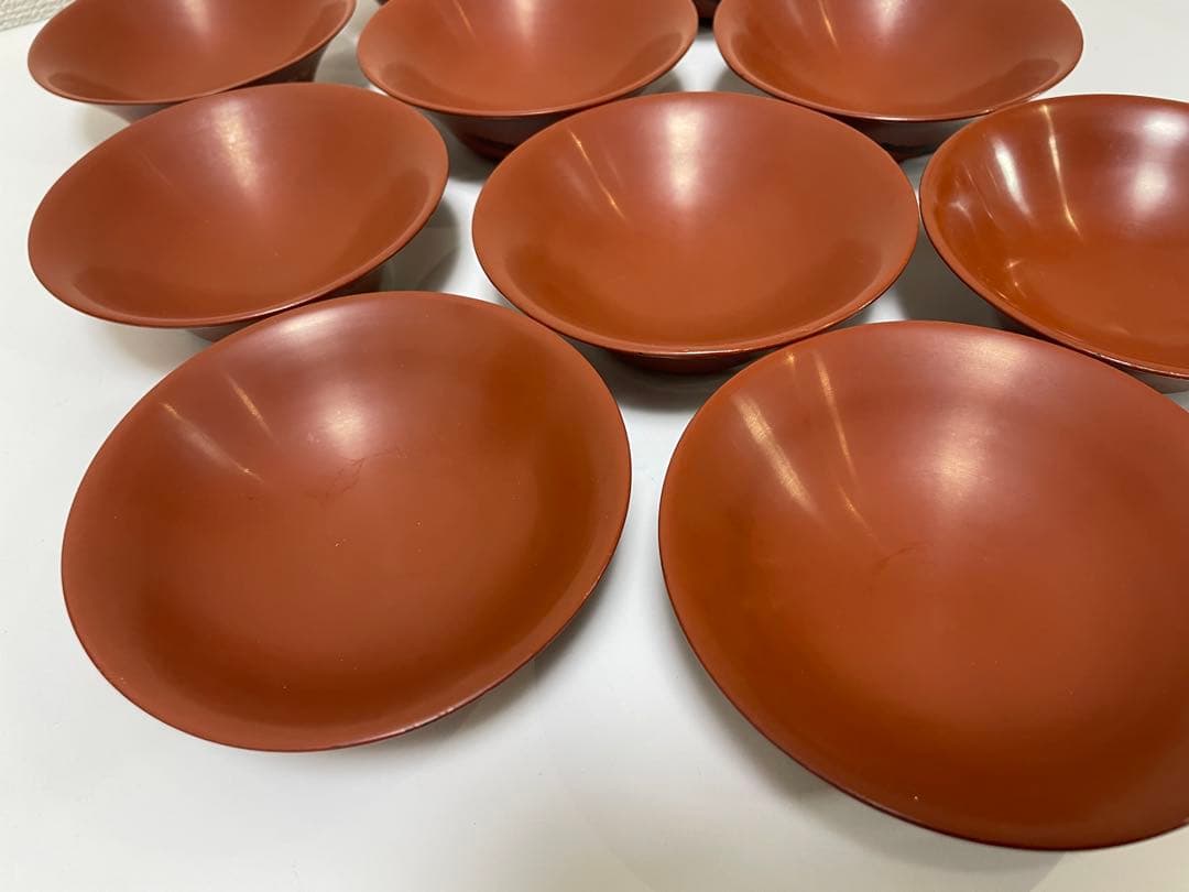 漆器 懐石道具 芦泉謹製 木製溜塗 雑煮椀 吸物椀 10客揃 内朱 鶴 鳥柄