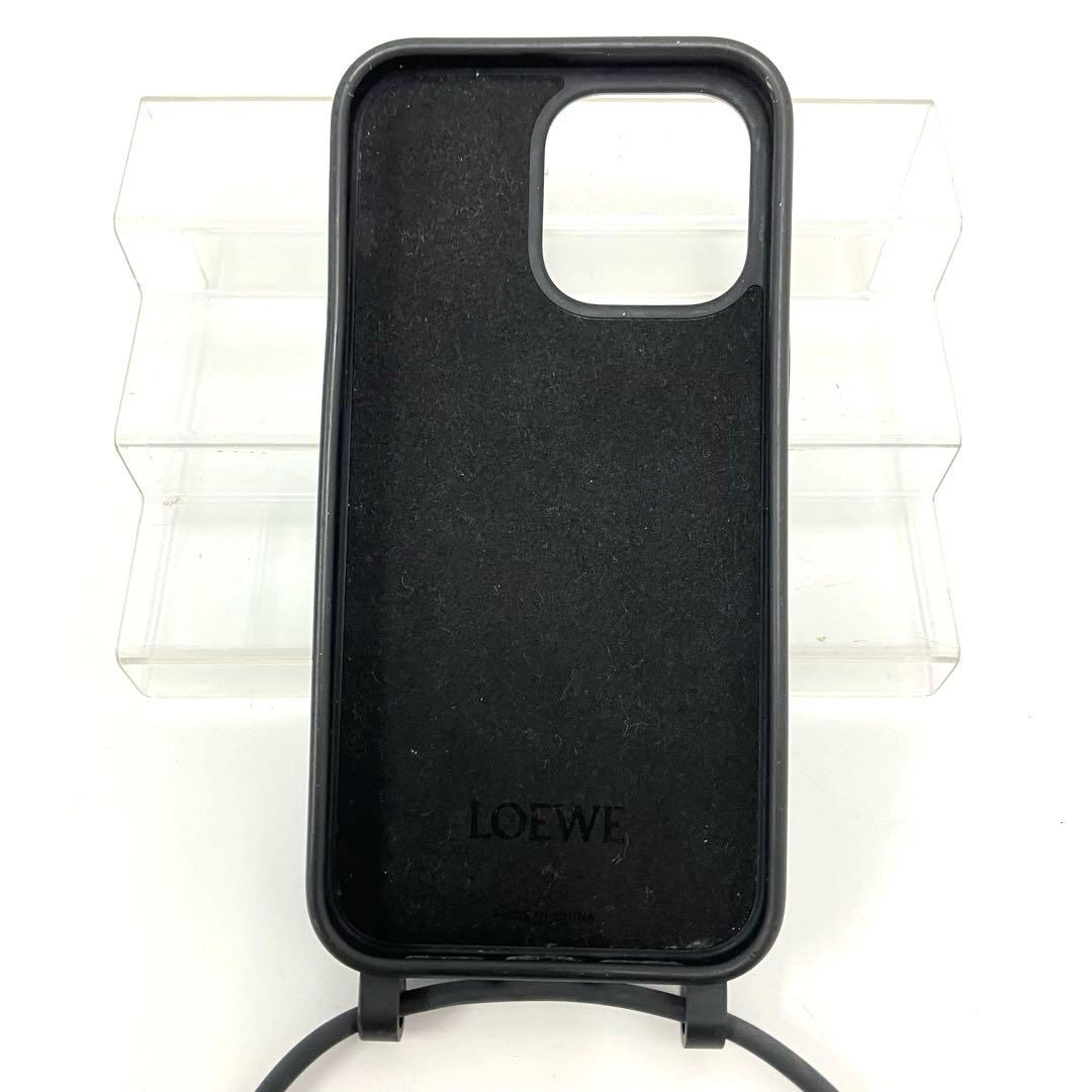 大人気☆ロエベ☆iPhone14pro maxケース☆アナグラム☆ストラップ☆黒