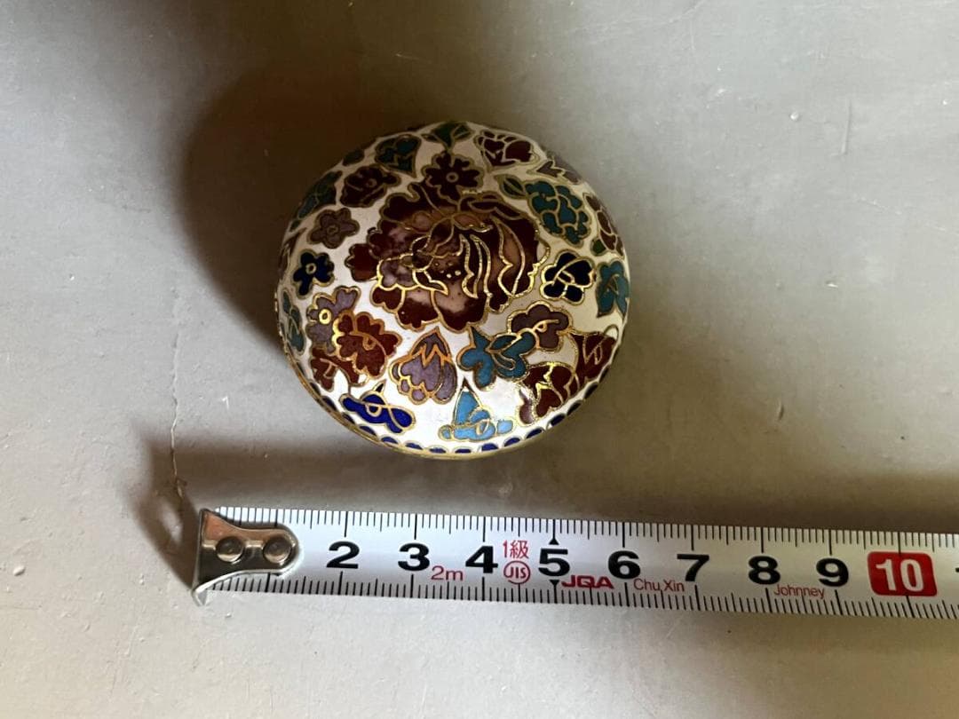 香合■七宝 花尽くし 白 香道具 お香入れ お茶道具 古美術 時代物 骨董品■