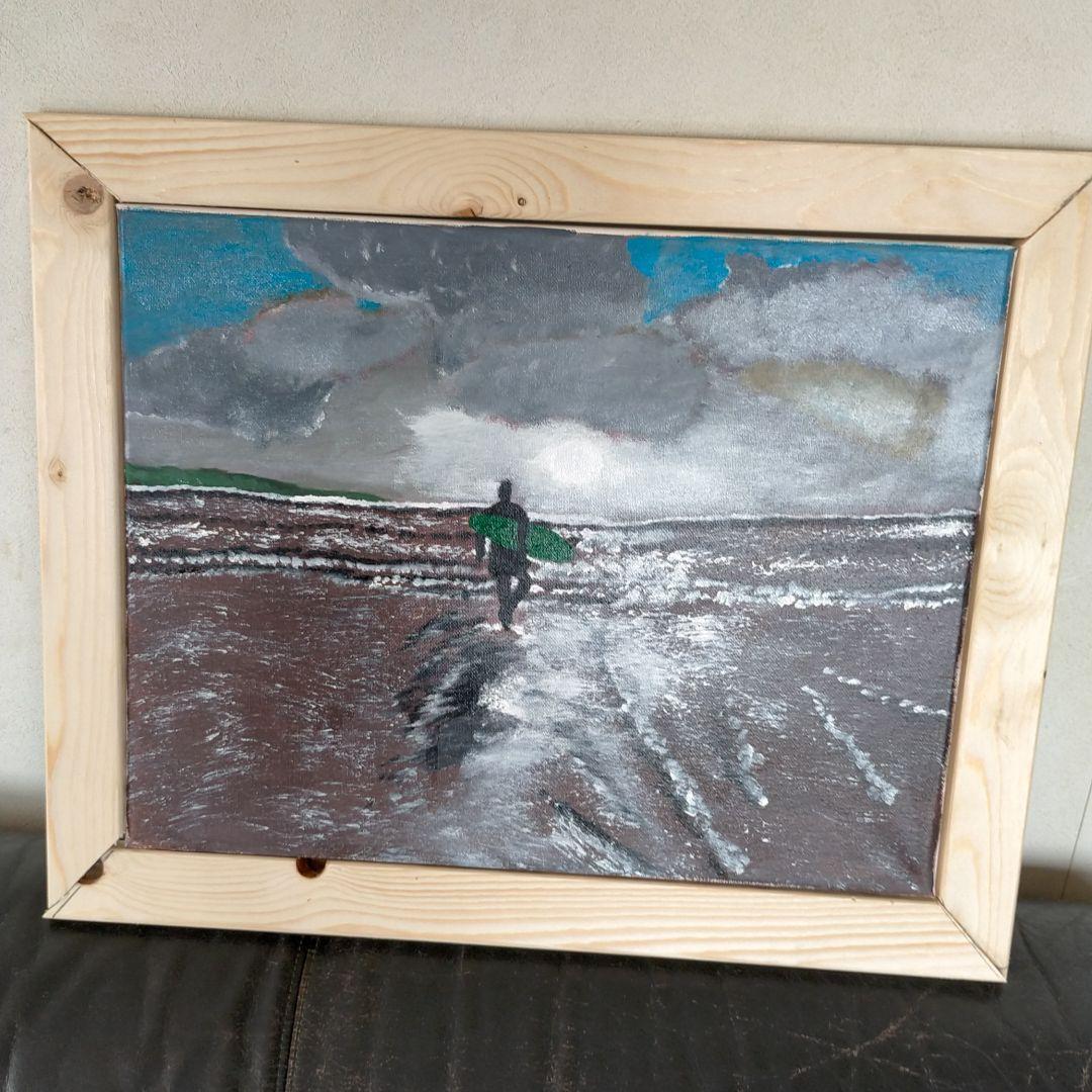 油絵　海（金ヶ浜）