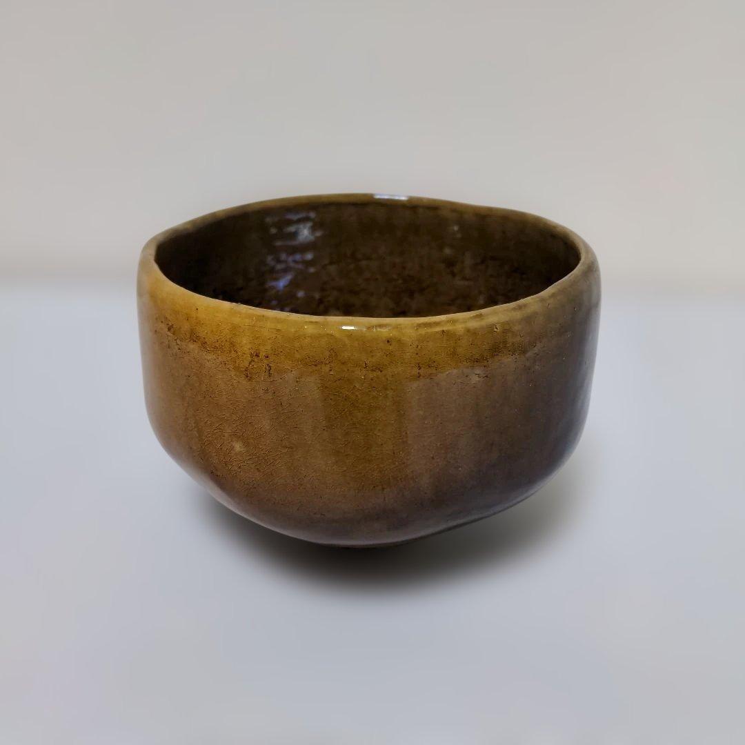 【⑥】人間国宝 十代大樋長左衛門 大樋年朗 大樋焼 飴釉茶碗 共箱 茶道具