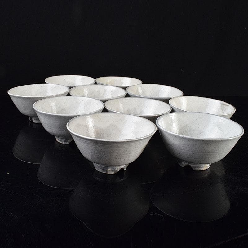茶道具　黄ノ瀬窯　古萩　数茶碗　十客　共箱　M　R9166
