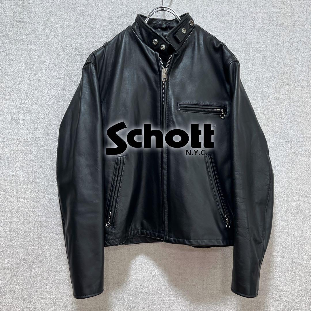 【極美品】Schott シングル レザージャケット 38 ファー ライナー付き